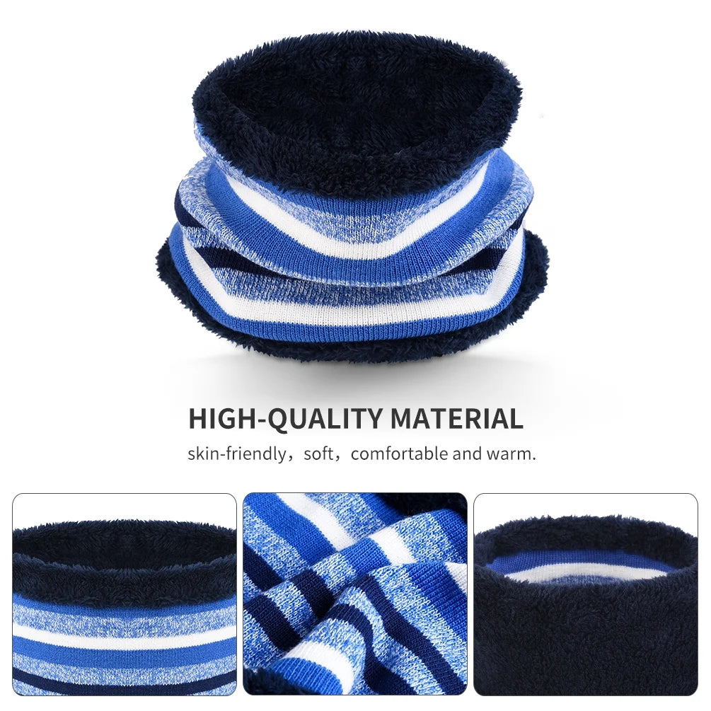 Vbiger 3 Pcs Kids Winter Hat Winter Scarf Winter Gloves Set with Fleece Lining for 3-6 Years Old Grils and Boys, Blue
